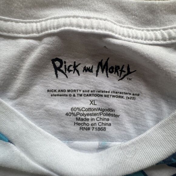 Rick and Morty Mens T Shirt Graphic Tee Blue Short Sleeve Size XL - Picture 3 of 7